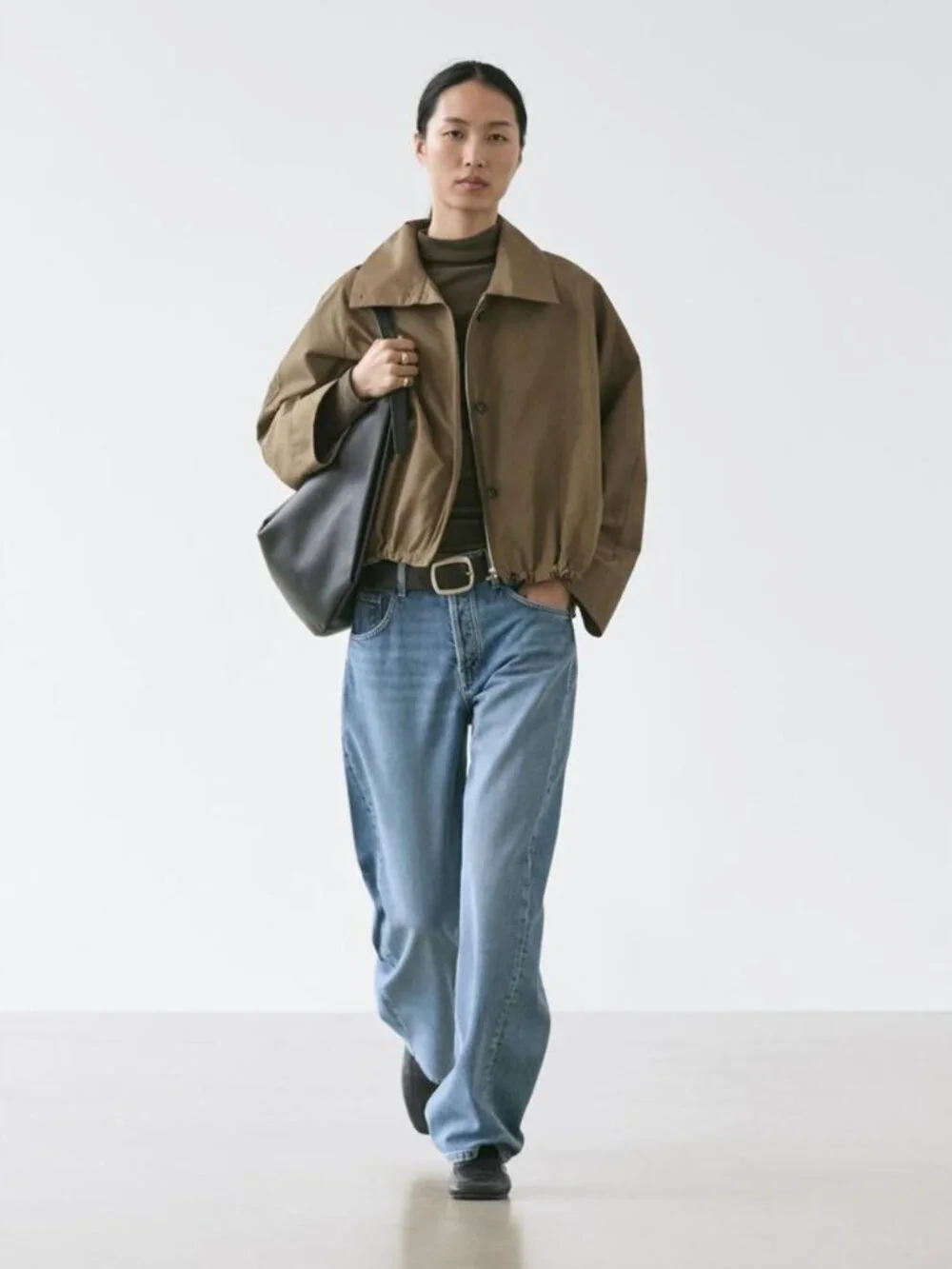 MASSIMO DUTTI HIGH NECK BOMBER JACKET - Picture 2 of 7